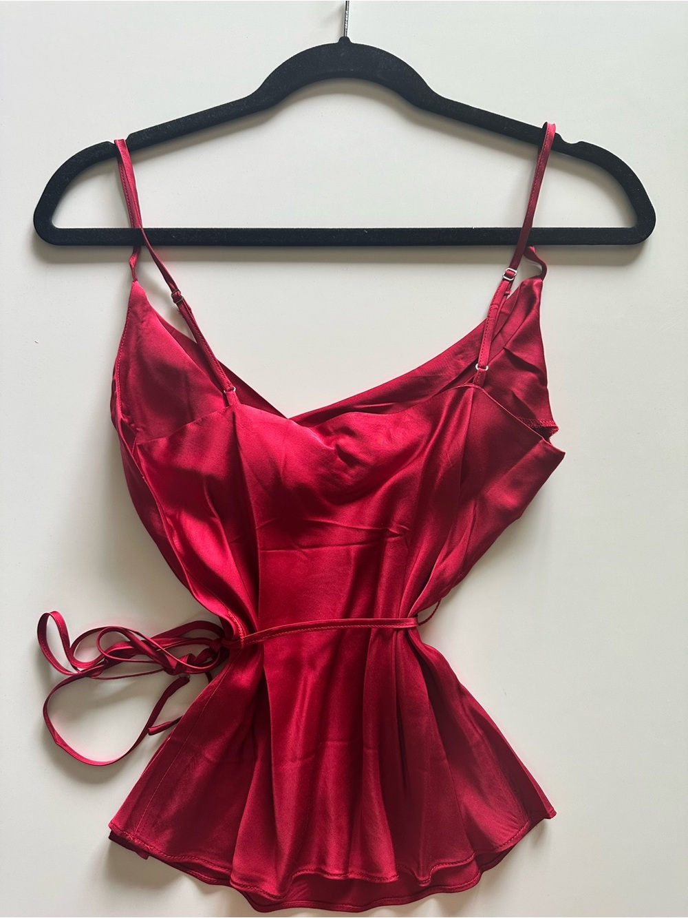 Cowl Neck Camisole Top with Self Tie Waist